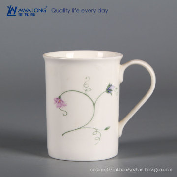 Caneca do leite do pequeno almoço da porcelana da casa / canecas personalizadas cerâmicas da porcelana elegante com logotipo